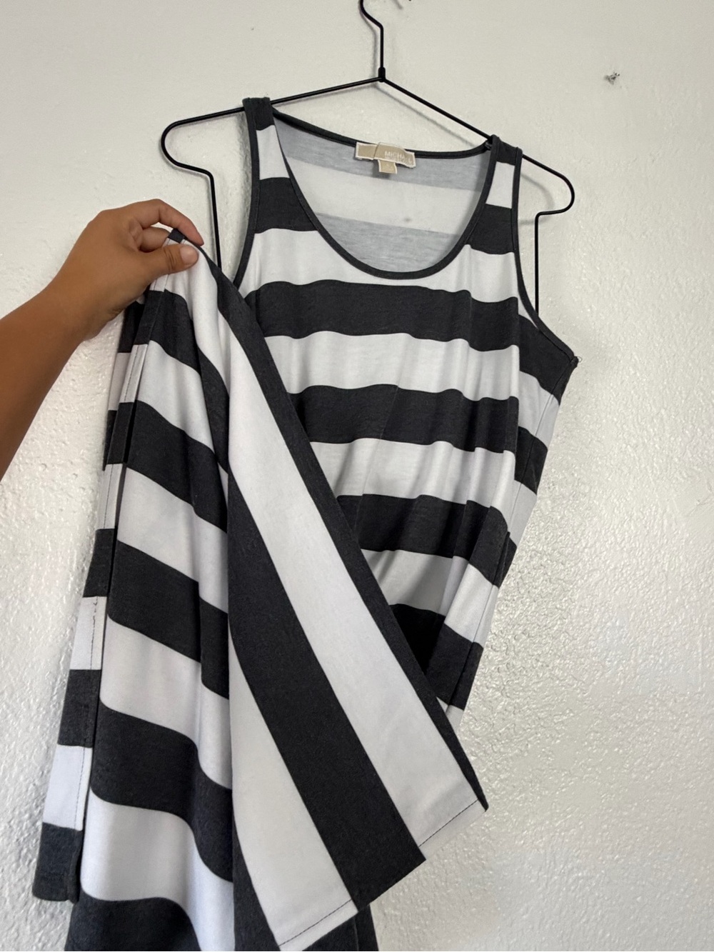 Michael Kors Black and White Striped Sleeveless Maxi Dress - Picture 5 of 6